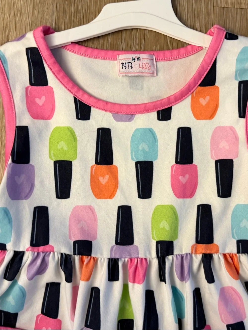Girls Ice Pop Print Dress & Pink Shorts Two-Piece Set